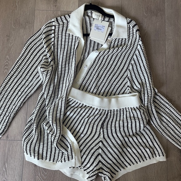 DISSH Black and White Knit Swim Coverup Set - Picture 1 of 4